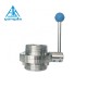 Yongda Food Grade SS304 316L DN50 threaded butterfly valve with handle