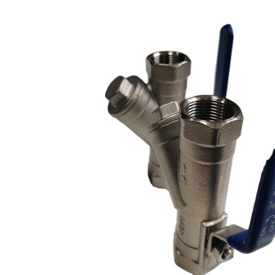 SS 3 Way Valve Strainer Y Type Filter Ball Valve Price